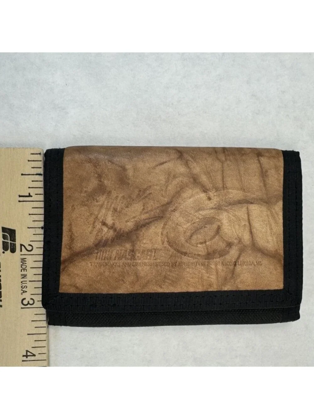 Vintage NASCAR #6 Mark Martin Leather Nylon Trifold Wallet Hook Loop Closure